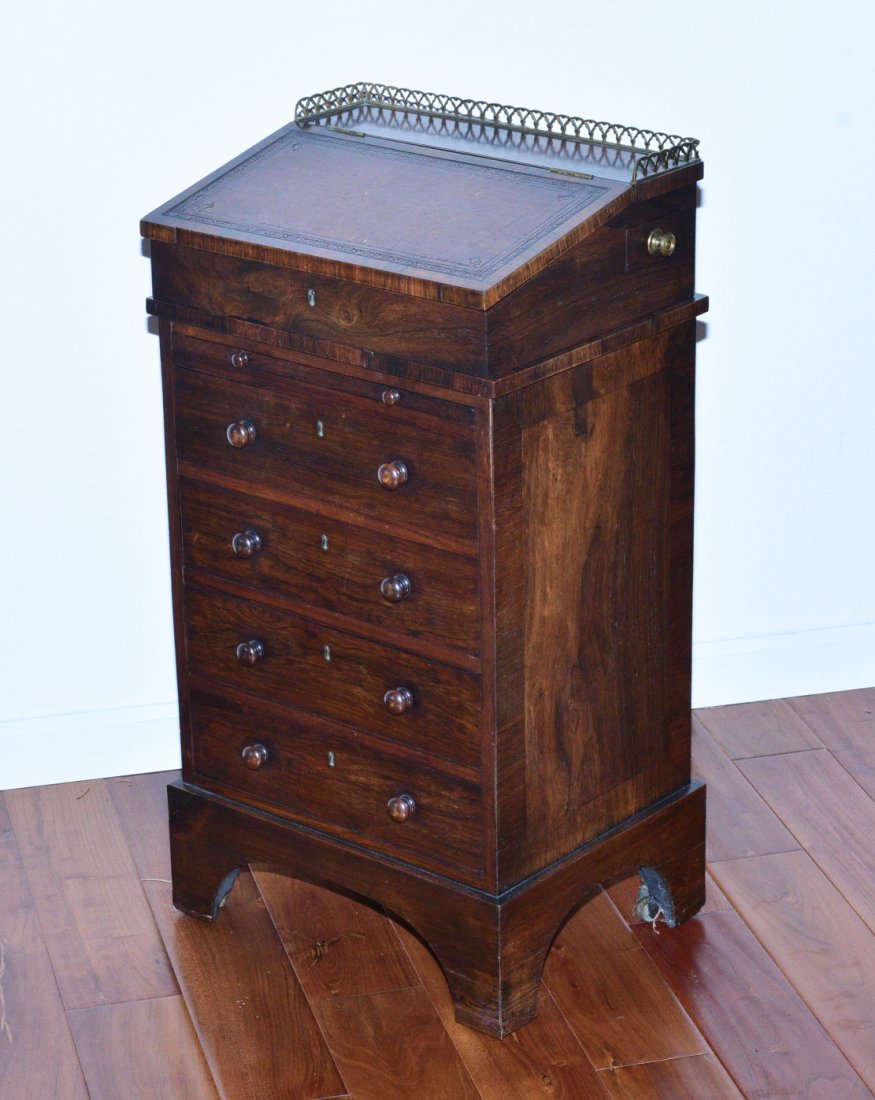 Rosewood Irish Davenport Desk signed Williams & Gibton (1 of 14)