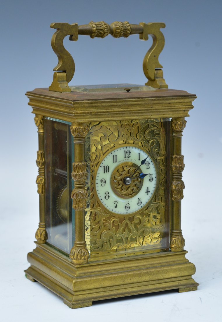 French Repeater Carriage Clock with leather case (1 of 7)