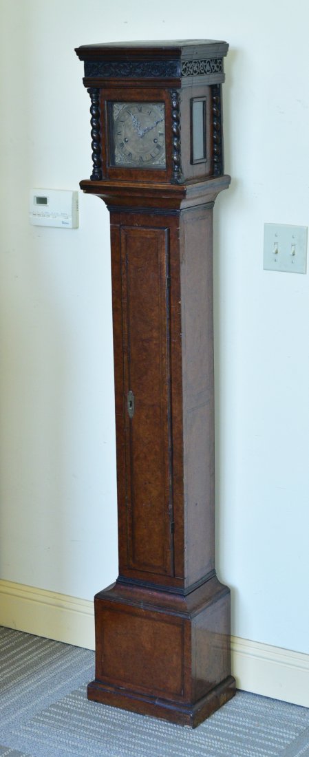 Queen Anne Style Burled Grandmother Clock (1 of 7)