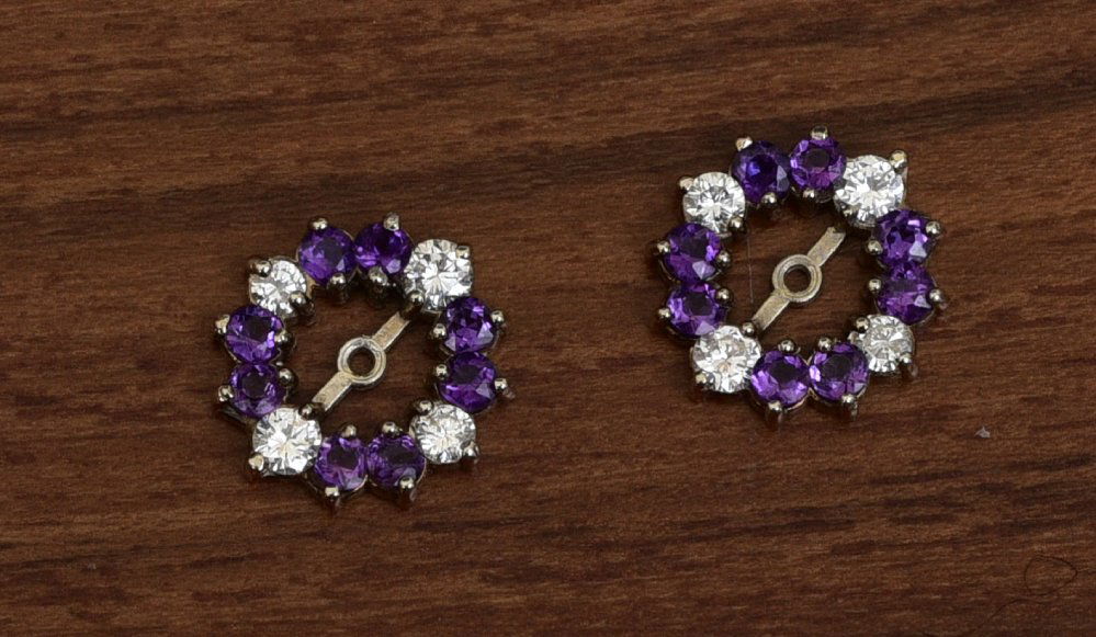 14k Gold Diamond and Amethyst Earring Jackets (1 of 1)