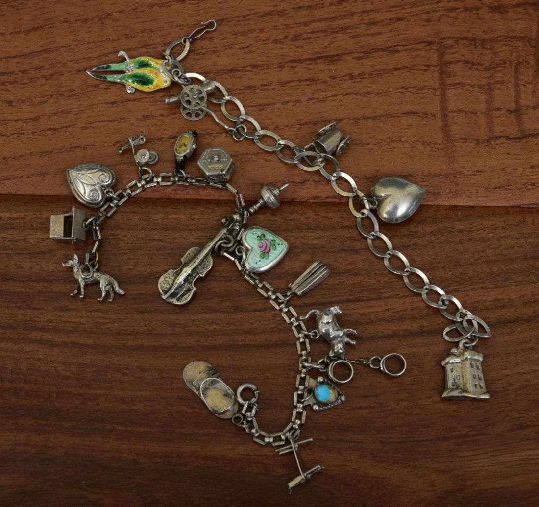 Two Sterling Silver Charm Bracelets (1 of 1)