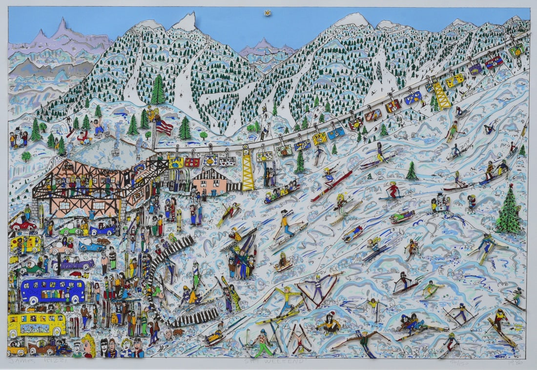 James Rizzi (American, 1950-2011), "Ski Weekend," 1986 (1 of 7)