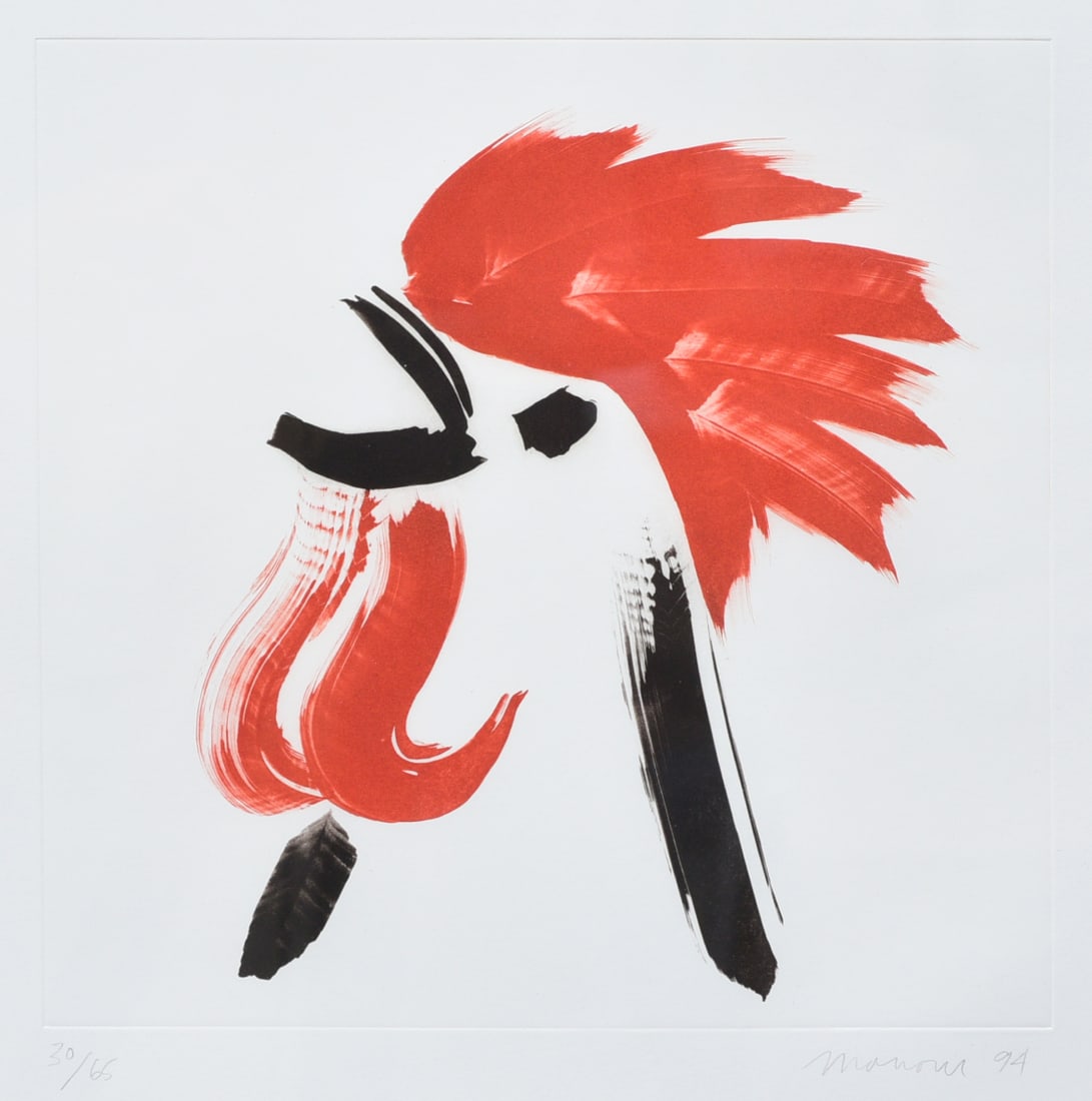 Tom Marioni (born 1937), 13 Stroke Rooster, 1994: Tom Marioni (born 1937), 13 Stroke Rooster, 1994signed gravure printplate 10"x10", framed to 18" x 15 3/4"