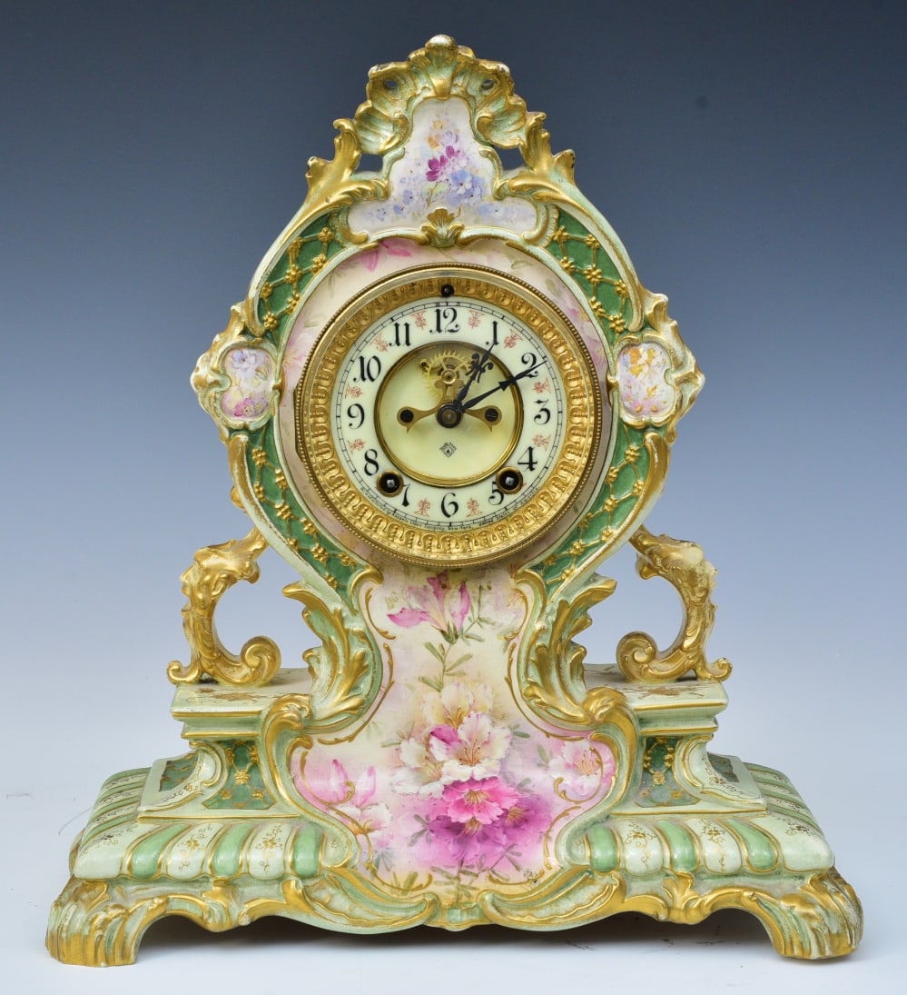 Large Ansonia Royal Bonn Mantel Clock with open escapement (1 of 9)