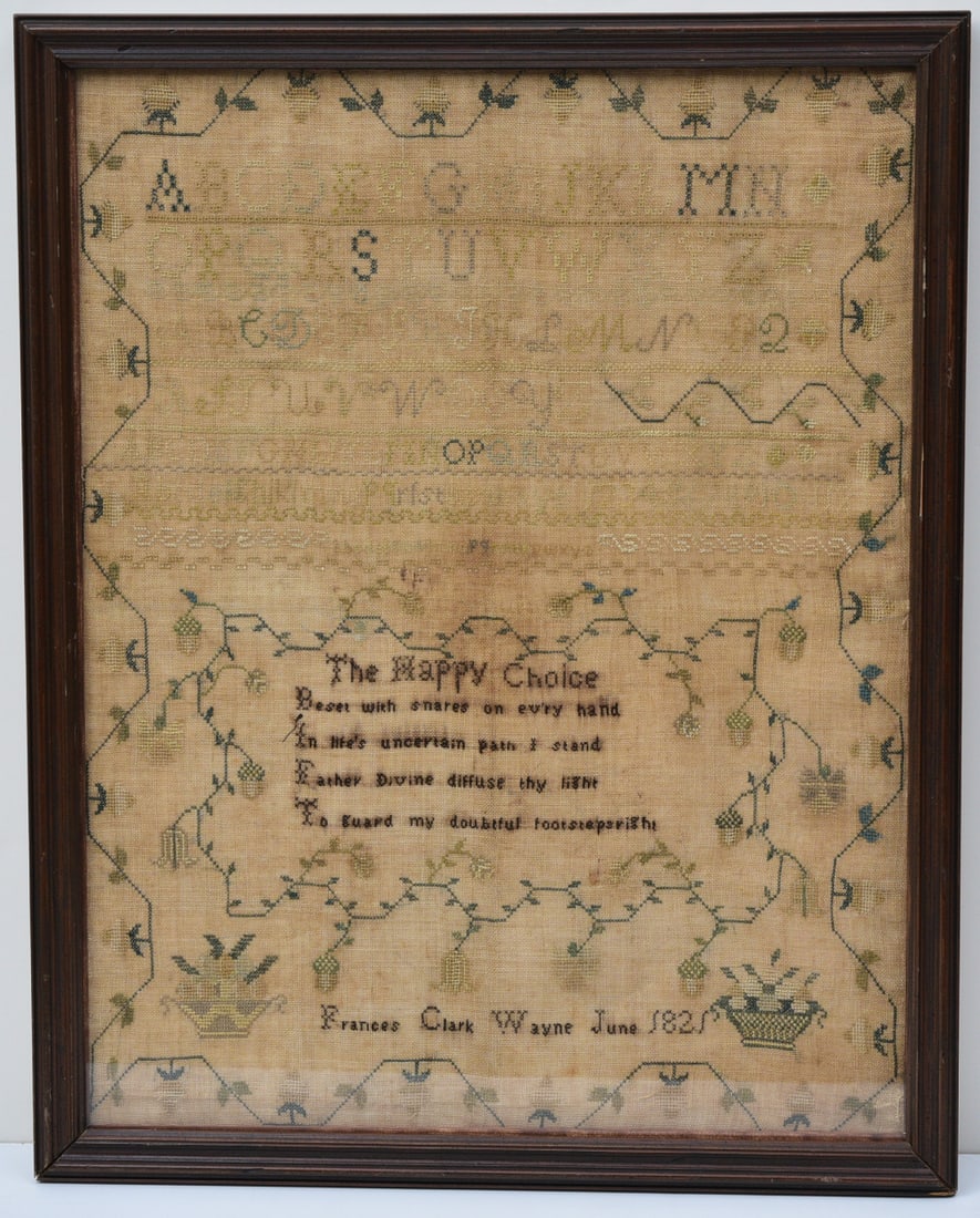 Bucks County Needlework Sampler, 1825 (1 of 1)