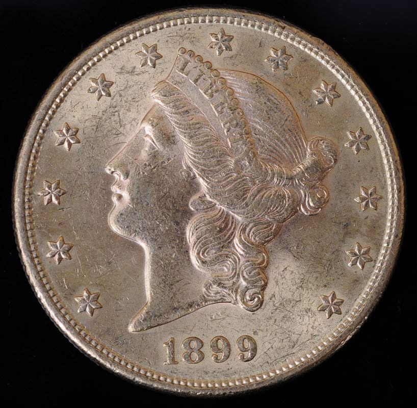 1899 Twenty Dollar Gold Piece: Double Eagle estimate 1400/1600 $20 Shipping available within the Continental USA . This amount excludes insurance which will be calculated based upon the selling price. All International shipping wil
