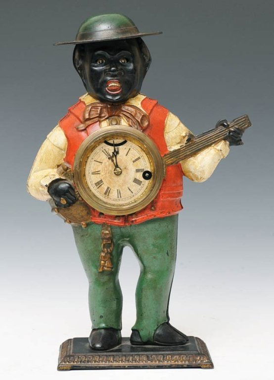 Bradley & Hubbard Sambo Blinking Eye Clock: painted cast iron 15 1/2"high early 20th century estimate 1200/1800 $40 Shipping available within the Continental USA . This amount excludes insurance which will be calculated based upon the selling p