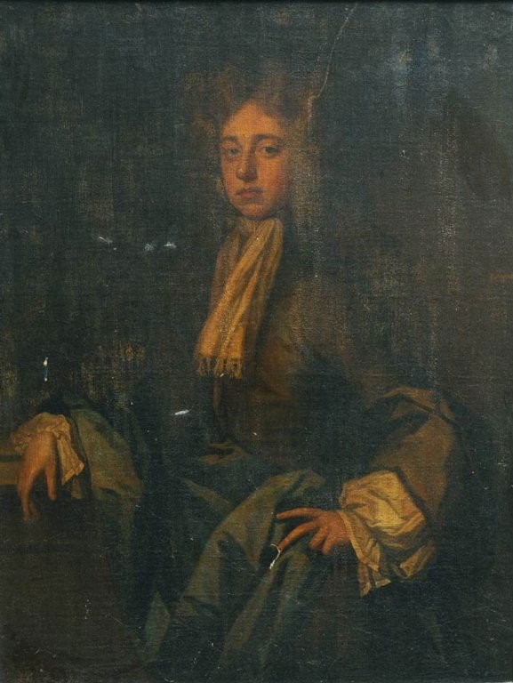 Studio of Sir Peter Lely: Portrait of a Nobleman 46" x 35" oil on canvas now laid to masonite unsigned estimate 2000/3000 Buyer is responsible for arranging 3rd party shipping.