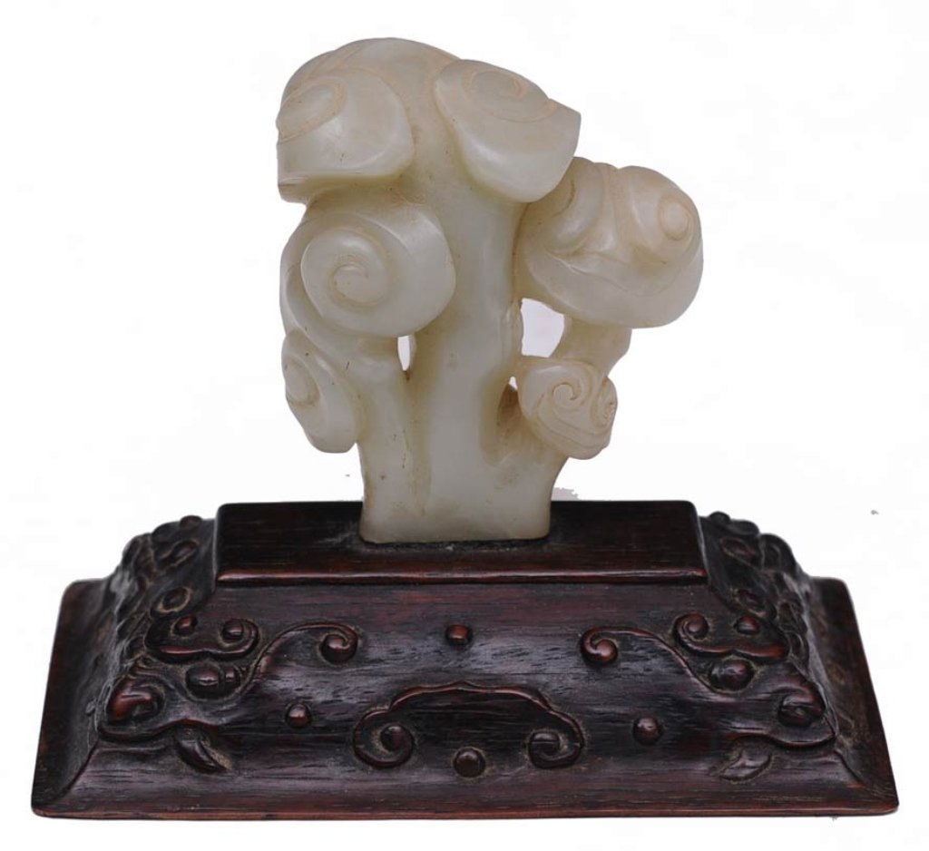 Chinese Carved Jade Mushroom on Stand: 2 1/2" excluding wooden stand estimate 400/600 $25 Shipping available within the Continental USA . This amount excludes insurance which will be calculated based upon the selling price. All Internation