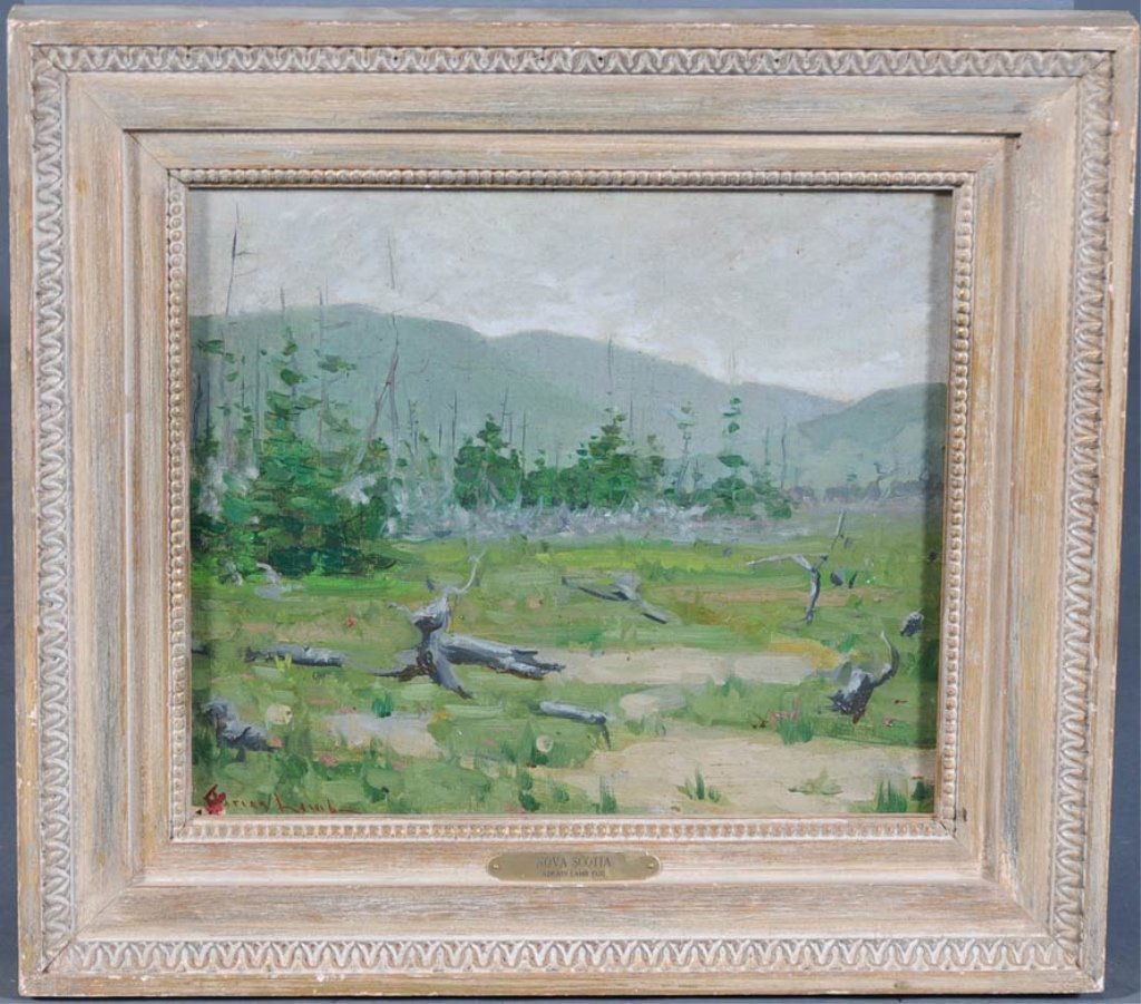 Adrian Lamb: Nova Scotia 12" x 14" oil on masonite signed lower left estimate 400/600 $45 Shipping available within the Continental USA . This amount excludes insurance which will be calculated based upon the sell