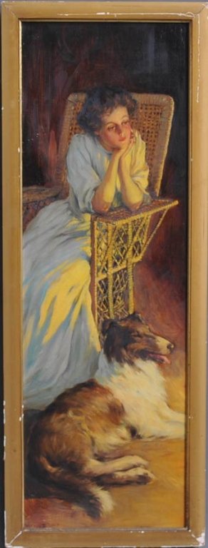 Warren Davis: Winter's Respite 27 x 9" oil on canvas signed lower left estimate 600/900 $50 Shipping available within the Continental USA . This amount excludes insurance which will be calculated based upon the sel