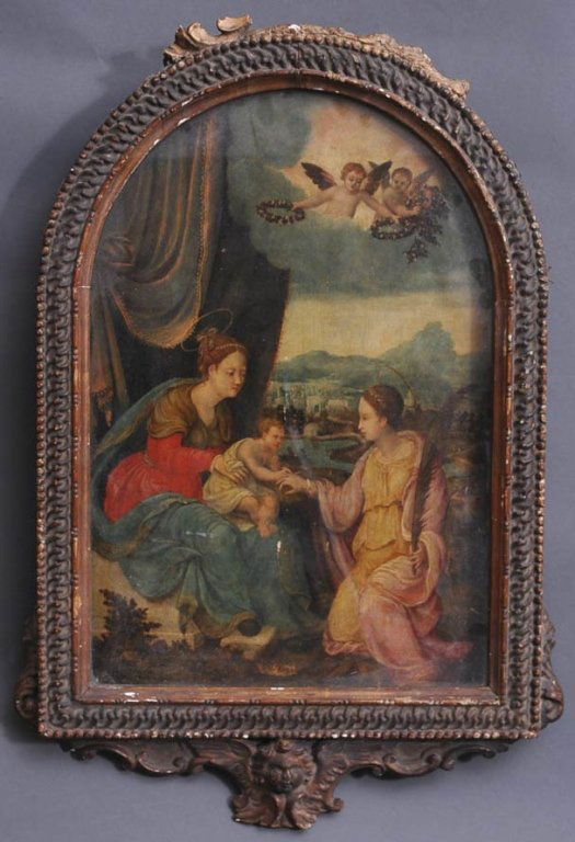 Italian School Old Master: Madonna and Child 16 1/2" x 11 1/4" oil on panel estimate 300/500 $45 Shipping available within the Continental USA . This amount excludes insurance which will be calculated based upon the selling pri