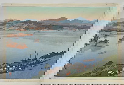 YOSHIDA, Hiroshi, (Japanese, 1876-1950): ''A Calm Day'' Woodblock Print