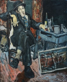 Alex Tschernjawski (born 1933), 46"x38" oil on canvas, The Visitor