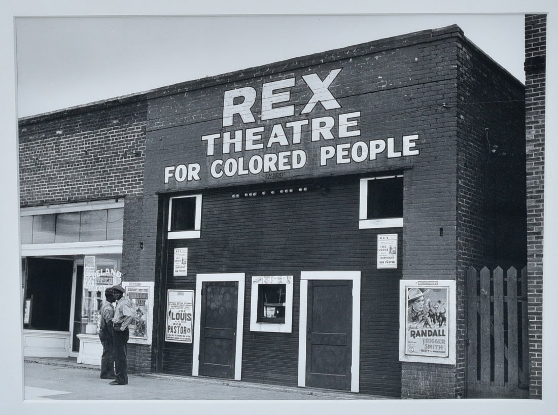 Marion Post Wolcott, (1910-1990), The Rex theatre for Negro people (1 of 2)