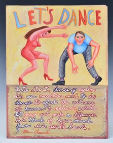 Glen Chestnut (1930-2017) "Let's Dance" Folk Outsider Art