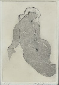 Tom Wesselmann (1931 – 2004) etching, seated nude