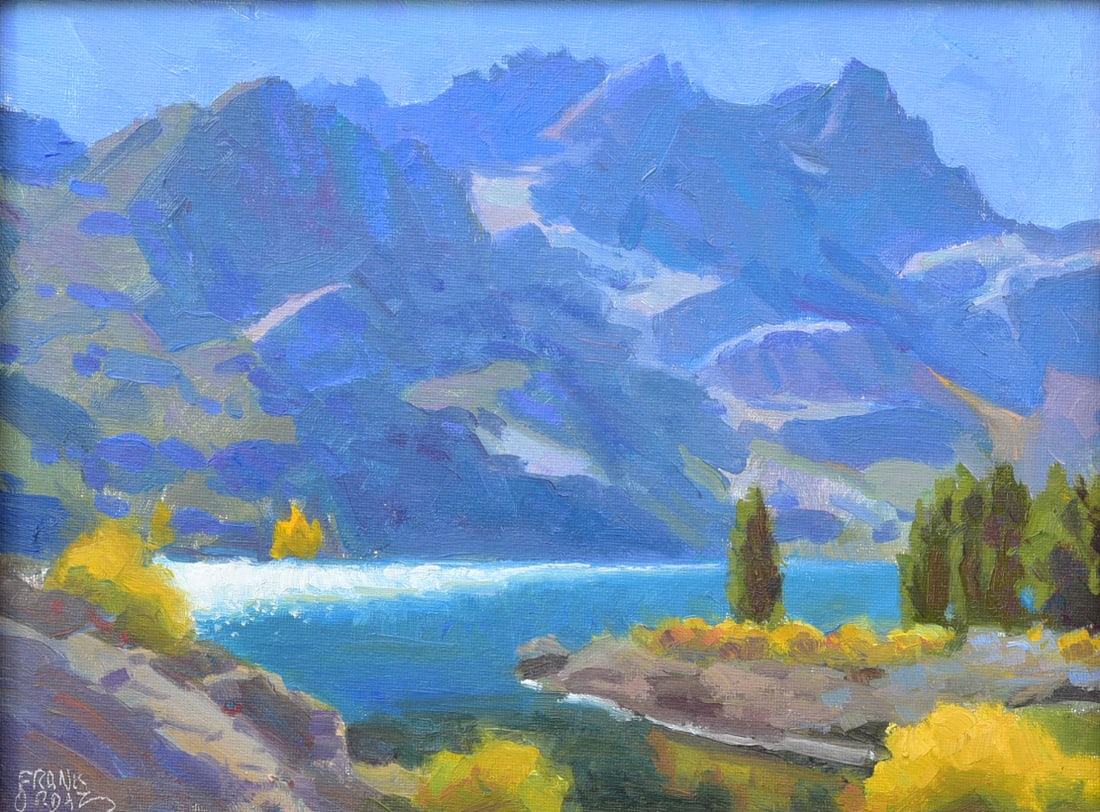 Frank Ordaz, Sardine Lake (California): Frank Ordaz, Sardine Lake (California) 9"x12" oil on board framed to 15.5"x 18.5" signed lower left, also signed and dated verso
