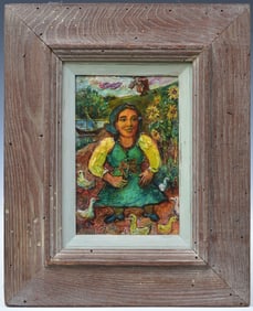 DAVID BURLIUK (1882-1967)  Peasant Girl with Geese