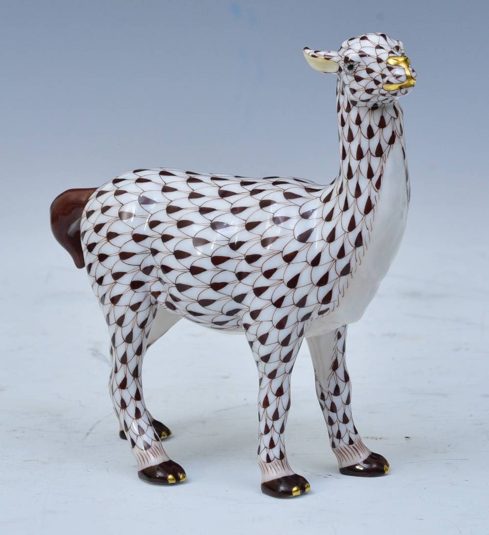 Herend Llama Brown Fishnet Porcelain 15662 (1 of 3)