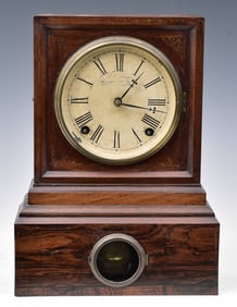J.C. Brown Rosewood Shelf Clock with gilt stencil decoration