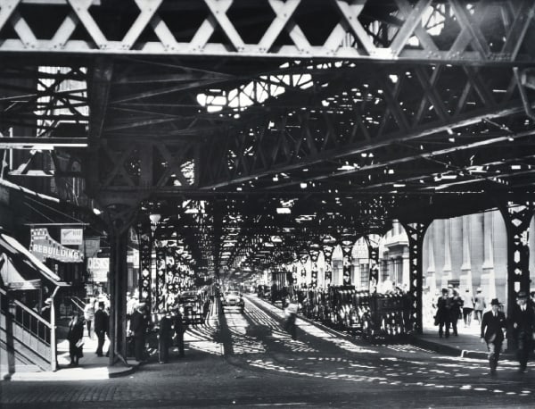Berenice Abbott (1898-1991) PHOTOGRAPH "Under the El at the Battery, Manhattan" (1 of 4)