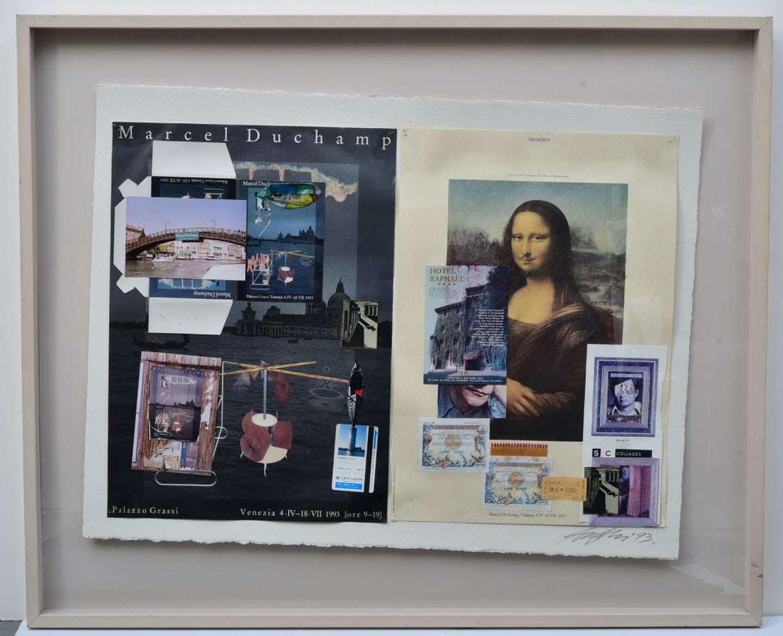 JAMES HIROSHI SUZUKI (1933-2022), In Honor of Duchamp, mixed media collage (1 of 2)