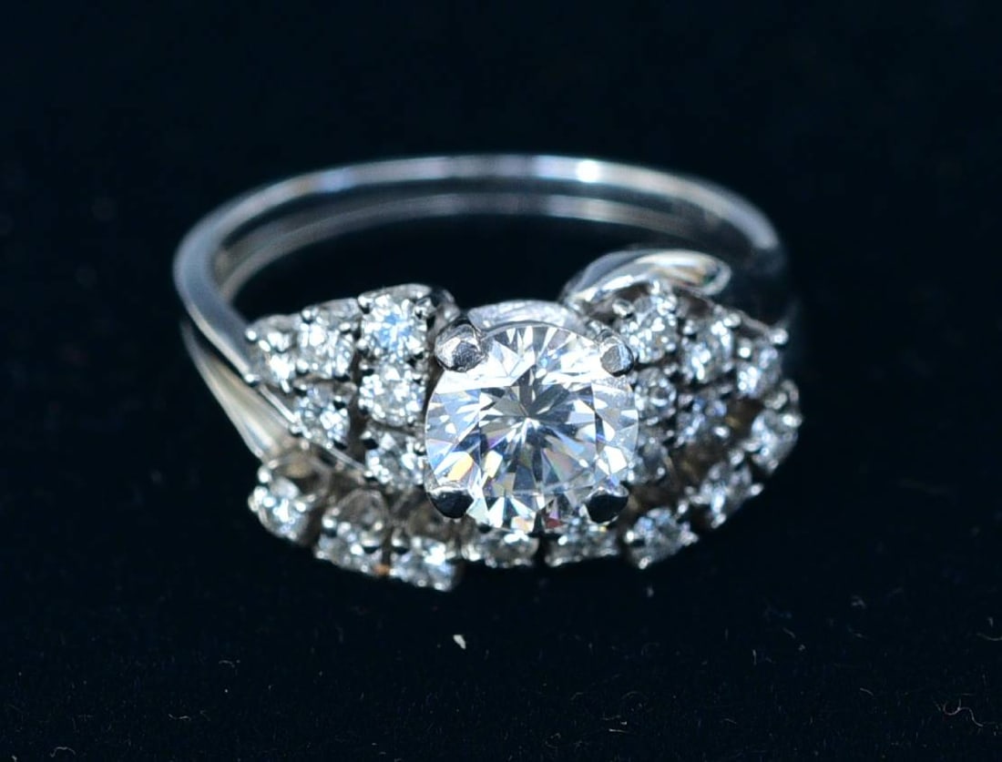 Platinum Engagement Ring and Wedding Band (1 of 2)