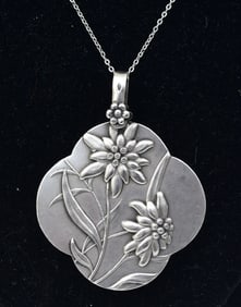 Aesthetic Movement Sterling Silver Slide Mirror Pendant