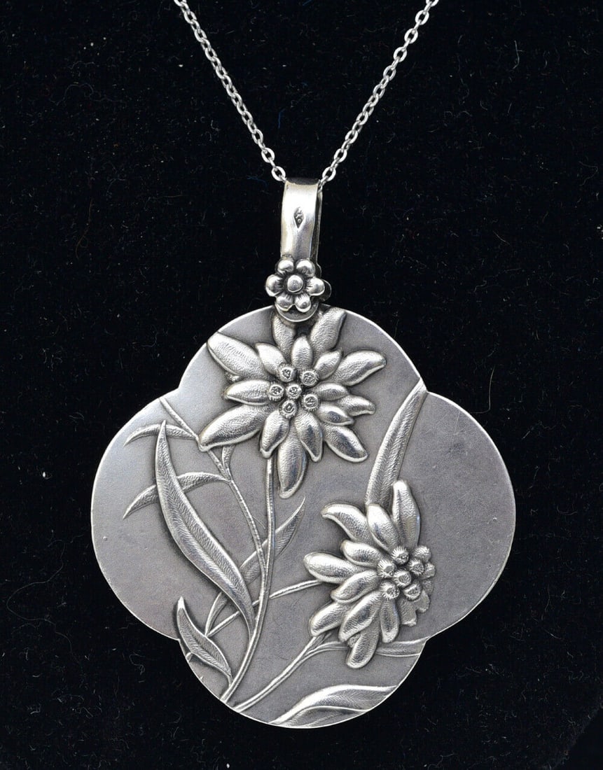 Aesthetic Movement Sterling Silver Slide Mirror Pendant (1 of 5)