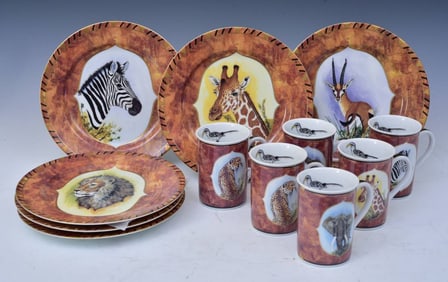 Lynn Chase - African Views Dessert Plates and Mugs