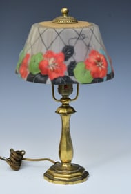 Pairpoint Boudoir Lamp Reverse Painted Shade