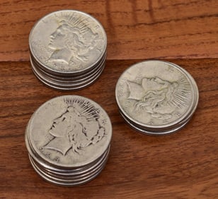 Lot of (18) American Silver Peace Dollars