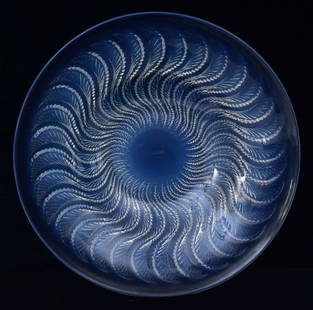 Rene Lalique Opalescent Crystal Perruches Bowl: Rene Lalique Opalescent Crystal Perruches Bowl 10 1/8" diameter, 2" high signed on bottom "R.LALIQUE / FRANCE"circa 1930
