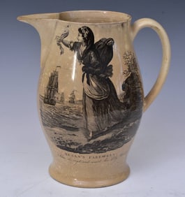 Liverpool Creamware Jug, Susan's Farewell