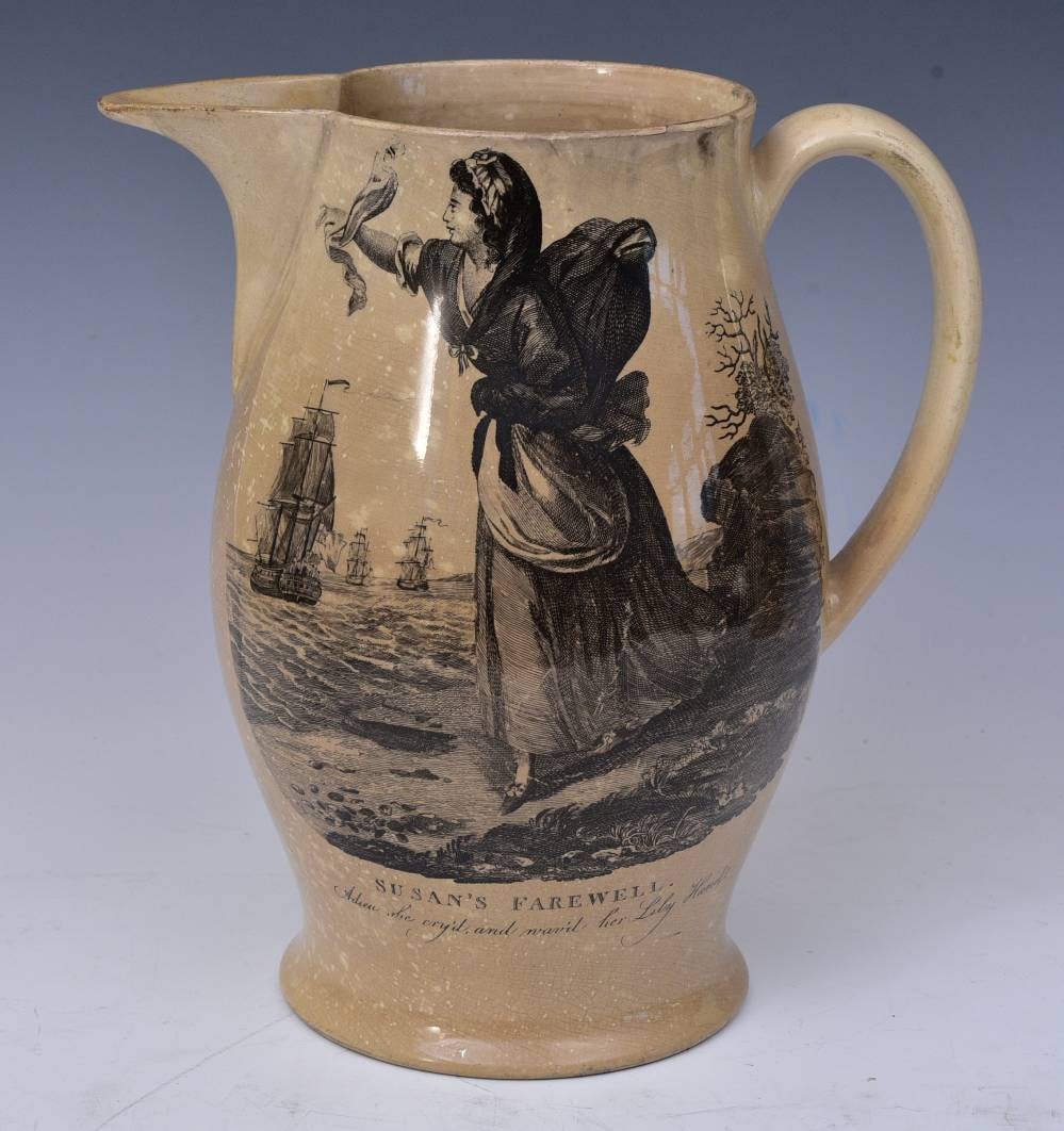 Liverpool Creamware Jug, Susan's Farewell (1 of 4)