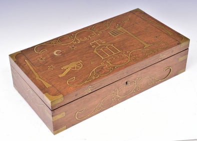 Patriotic Brass Inlaid Civil War Box