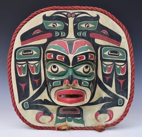 LARGE Northwest Coast Carved Polychromed Mask