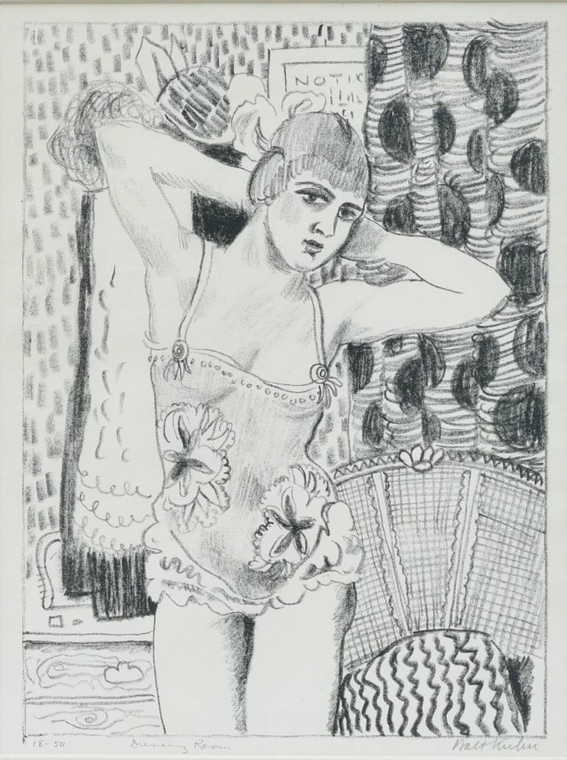 Walt Kuhn (American 1877-1949) lithograph  ''Dressing Room'' (1 of 4)