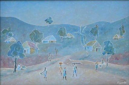 Frantz Lamothe (Haitian, born 1961) Village Scene