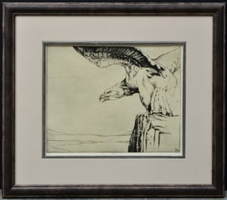 Henry Emerson Tuttle (1890-1946) Etching, Bald Eagle