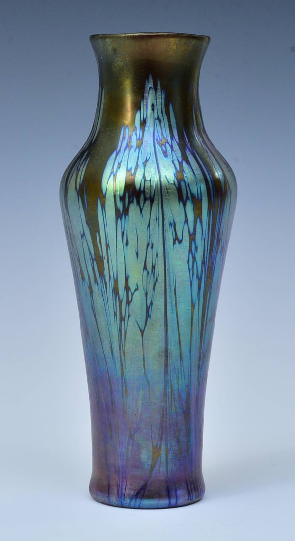 Loetz Blue Iridescent Vase (1 of 5)