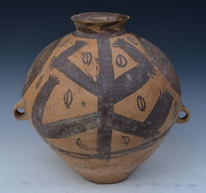 Large Chinese Neolithic Pot with two handles