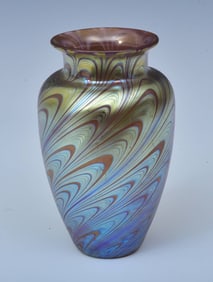 Loetz Gold Swirl Art Glass Vase