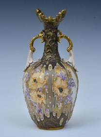 Art Nouveau  Amphora RSK Porcelain Vase