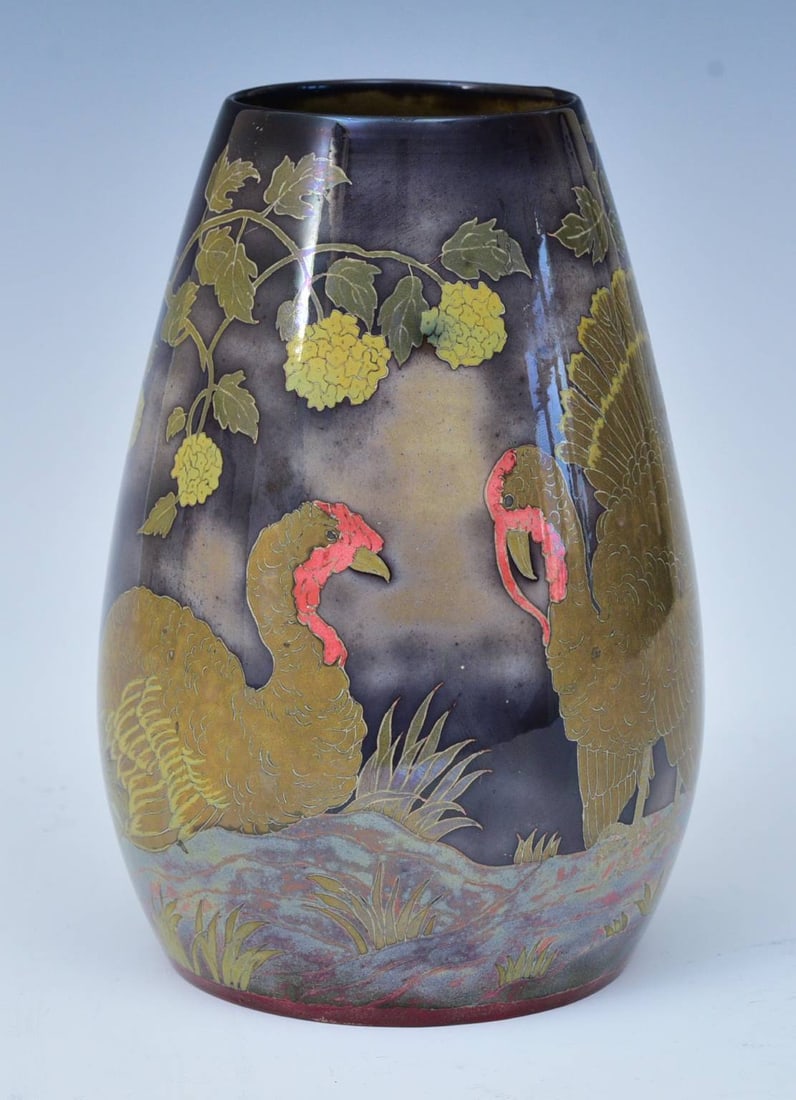 Zsolnay Pecs Iridescent "Eozin" Turkey Vase (1 of 6)