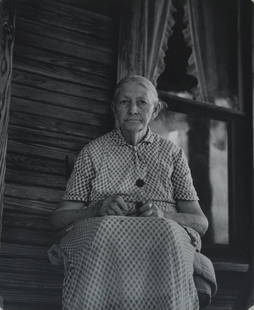 Dorthea Lange, "Ma Burnham, Conway, Arkansas" 1938: Dorthea Lange, "Ma Burnham, Conway, Arkansas" 1938 13¾x11 inches silver gelatin print, on old mount, 15"x11", matted to 24"x20"with Lange's Berkeley hand stamp, on mount verso. printed 1950s pr