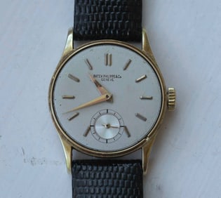 Patek Philippe Caltrava 18k gold men's wristwatch
