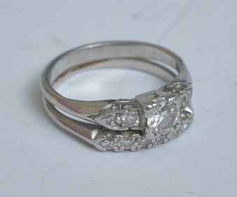 Platinum Diamond Wedding Band Set