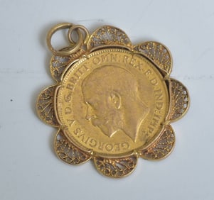 1911 King George V Gold Coin Pendant